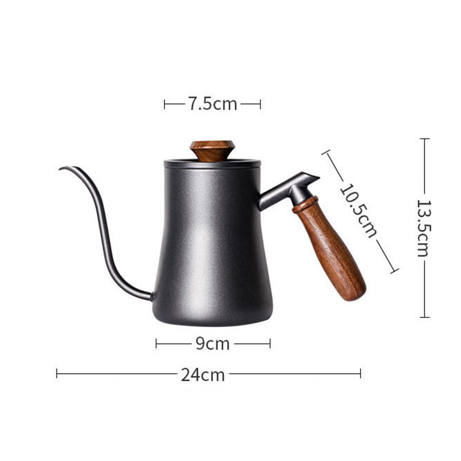 550ml Drip Kettle Wooden Handle Pour Over Coffee Pot Tea Kettle