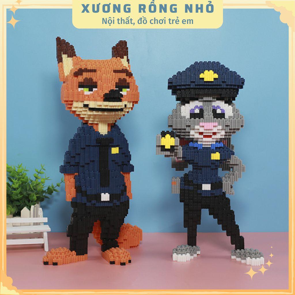 Xếp hình lego cáo nick và thỏ zootopia judy cỡ lớn size to 42cm đồ chơi xếp hình nano 3d cho bé chuẩn mẫu có sẵn