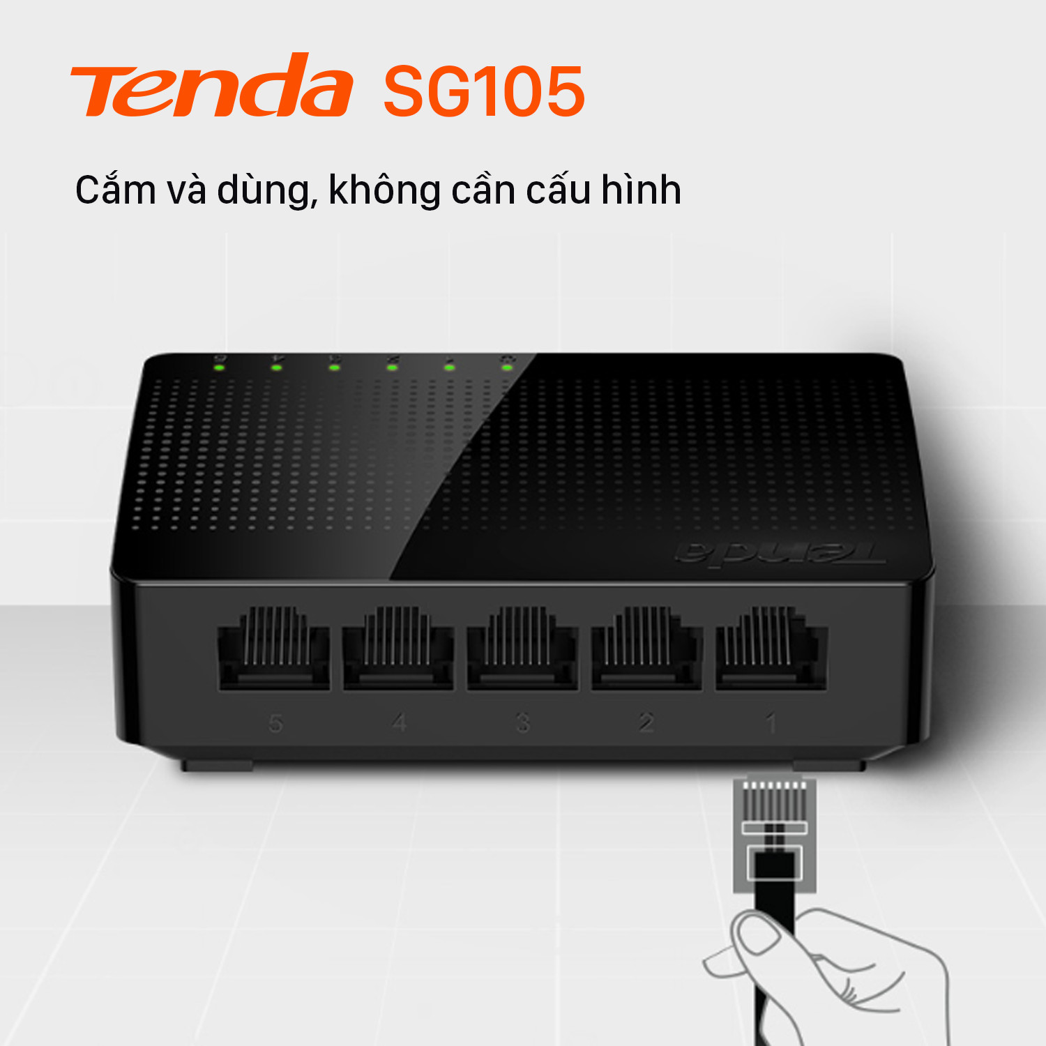 Hình ảnh Bộ chia mạng Switch Tenda SG105 5 cổng Gigabit - Hàng Chính Hãng