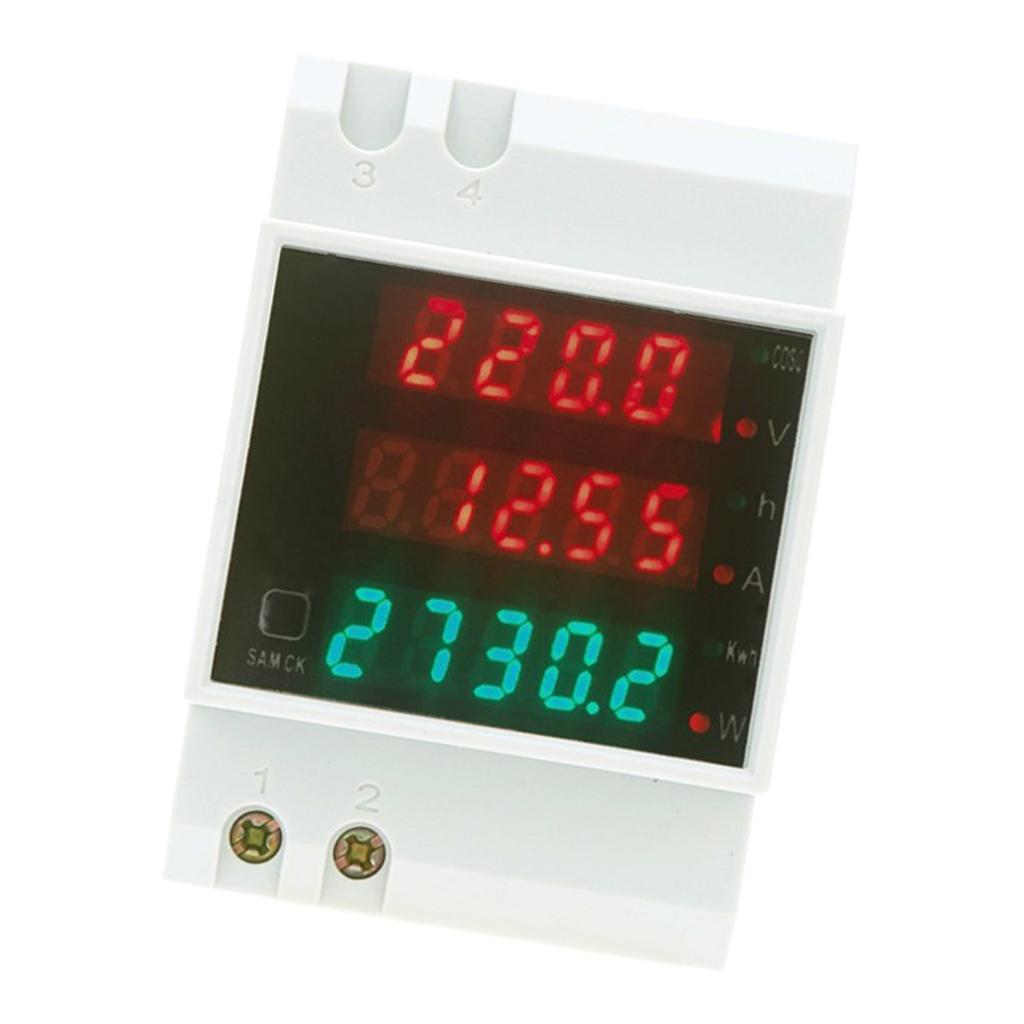 AC Display Meter, 100A Voltage Current Power Monitor Ammeter Voltmeter Multimeter Tester LCD Volt Amp Watt Detector Reader Panel