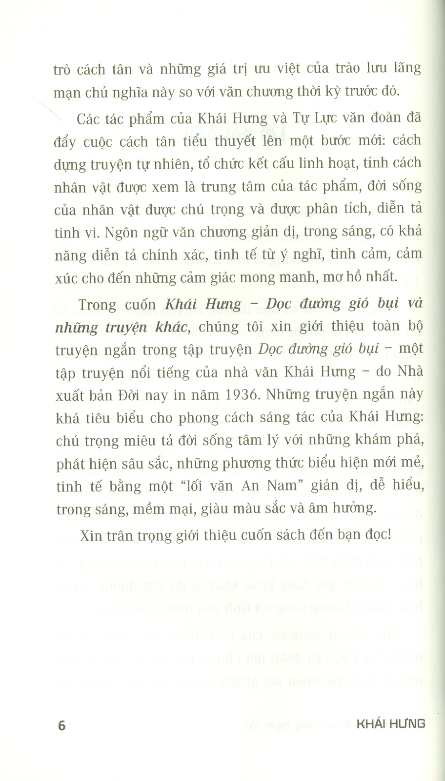 Khái Hưng - Dọc Đường Gió Bụi Và Những Truyện Khác (Danh tác văn học Việt Nam)