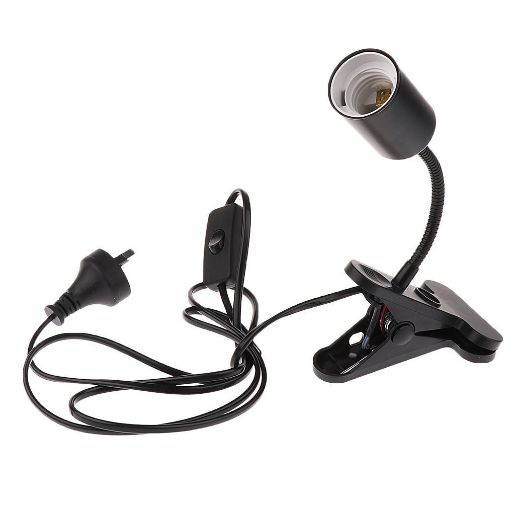 2X Reptile Heating Light UVA UVB Bulb Lamp Holder E27 AU Plug Black