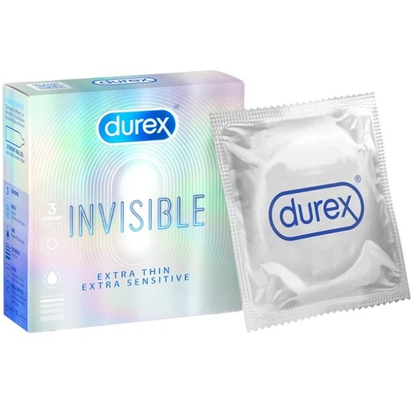 Bao Cao Su Durex Invisible Siêu Mỏng (H3) + BCS Chống Xuất Tinh Sớm Power Men Cá Ngựa Bạc (H3) - 100% Hàng Chính Hãng - Che Tên Sản Phẩm