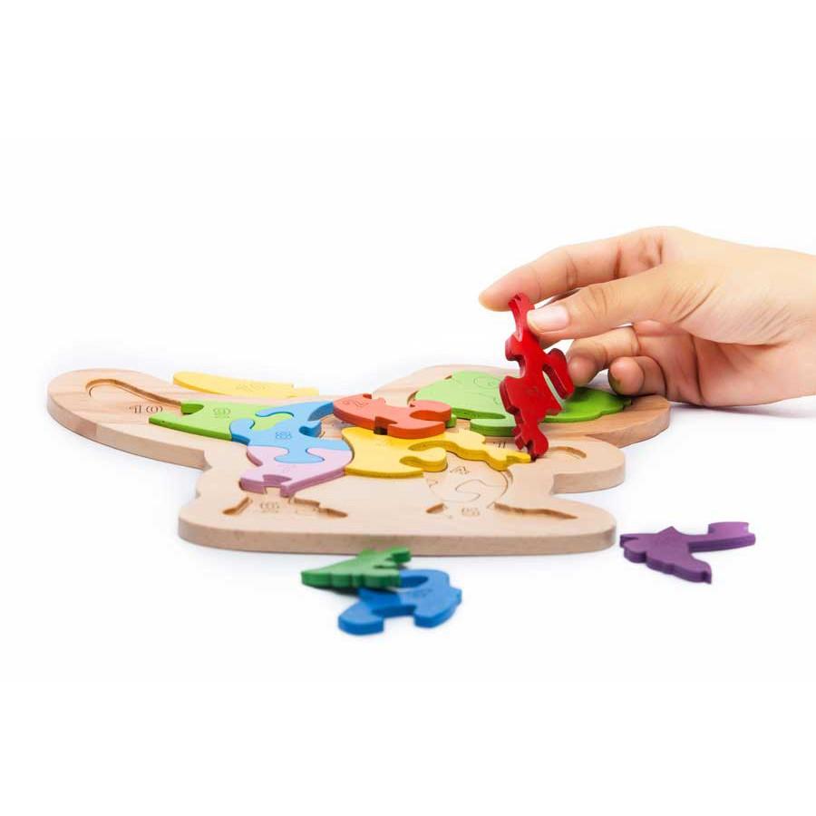 Đồ chơi gỗ tranh ghép Puzzle Khủng long bạo chúa T -rex
