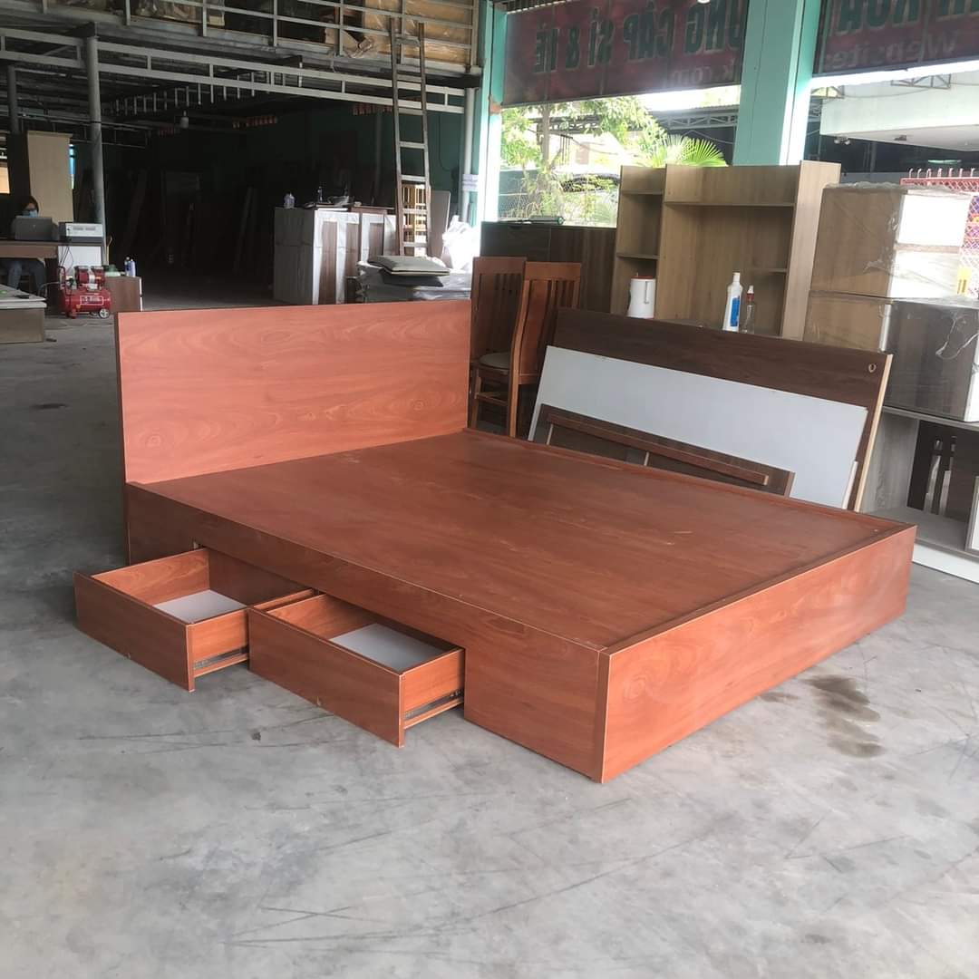 Giường gỗ MDF MIN mẫu hiện đại 1m6-1m8-2m