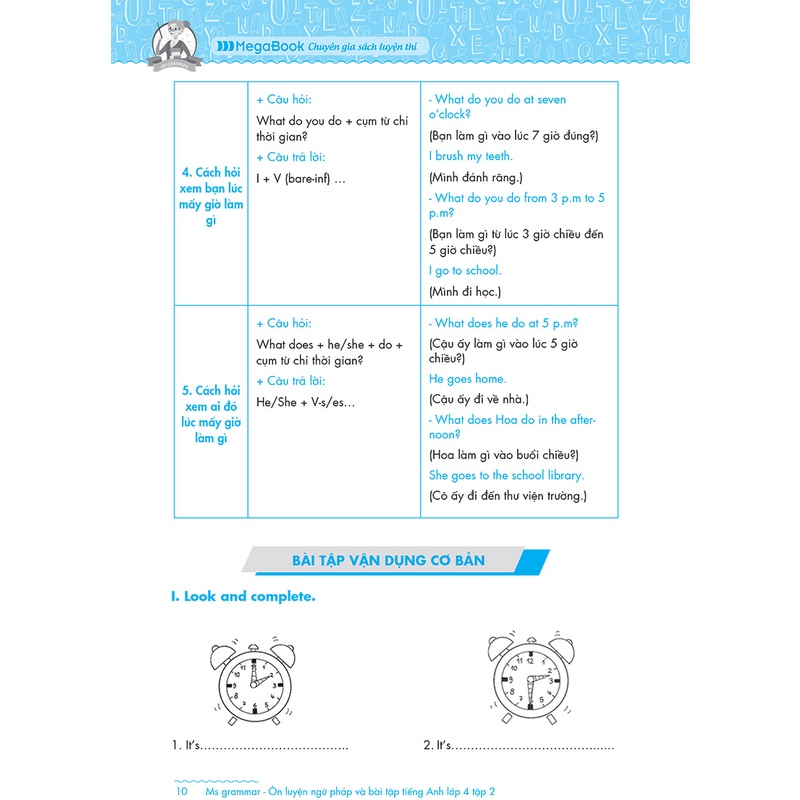 Ms Grammar Ôn luyện Ngữ pháp và Bài tập tiếng Anh Lớp 4 Tập 2