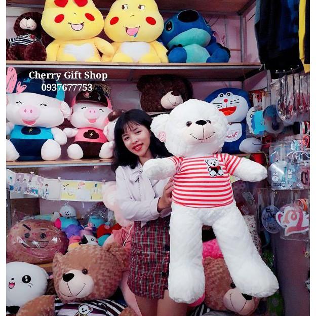 Gấu Bông Teddy Trắng Cao Cấp 90cm Ảnh Shop Chụp