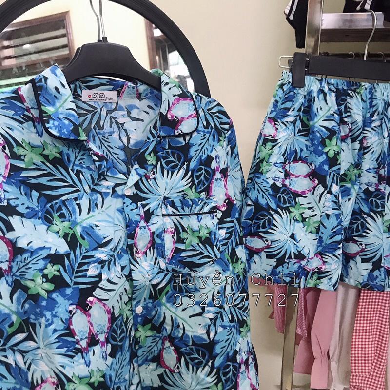 Bộ pijama hoa quả cộc đi biển, mặc nhà bo viền đẹp