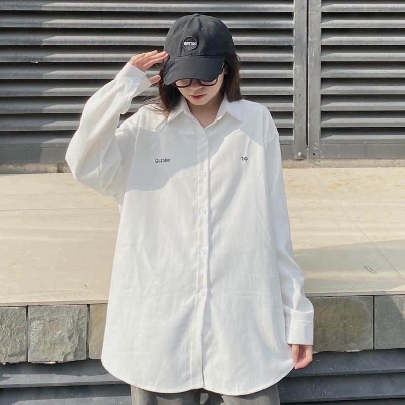 Áo Sơ Mi Nữ Chất Da Cao Cấp Không Bị Xù Chất Dày Dạn Unisex