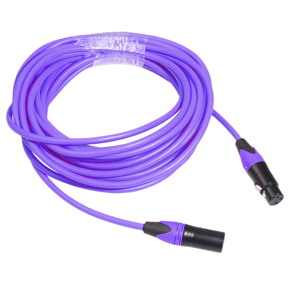 3 Pin XLR Male To XLR Female Balanced Mic Cable Wire, Purple