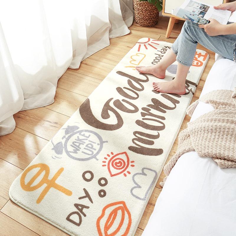 Lót cừu nhung đầu giường phòng ngủ thảm trải sàn phòng khách đơn giản dày dặn thảm chống trượt.