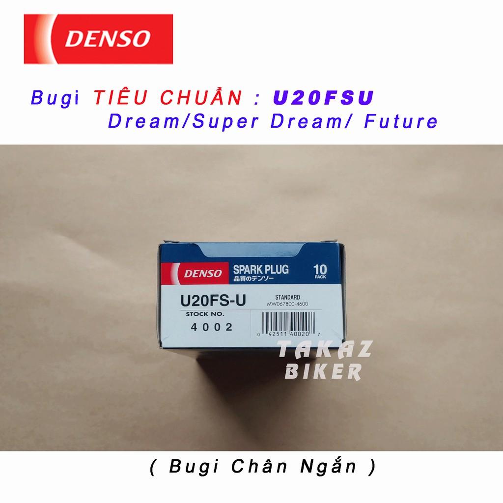 Bugi DENSO TIÊU CHUẨN U20FSU chân ngắn Cup 50 70 90 ; Dream - Wave 100 ; Wave ZX ; Future 110 ; Sirius ; Jupiter