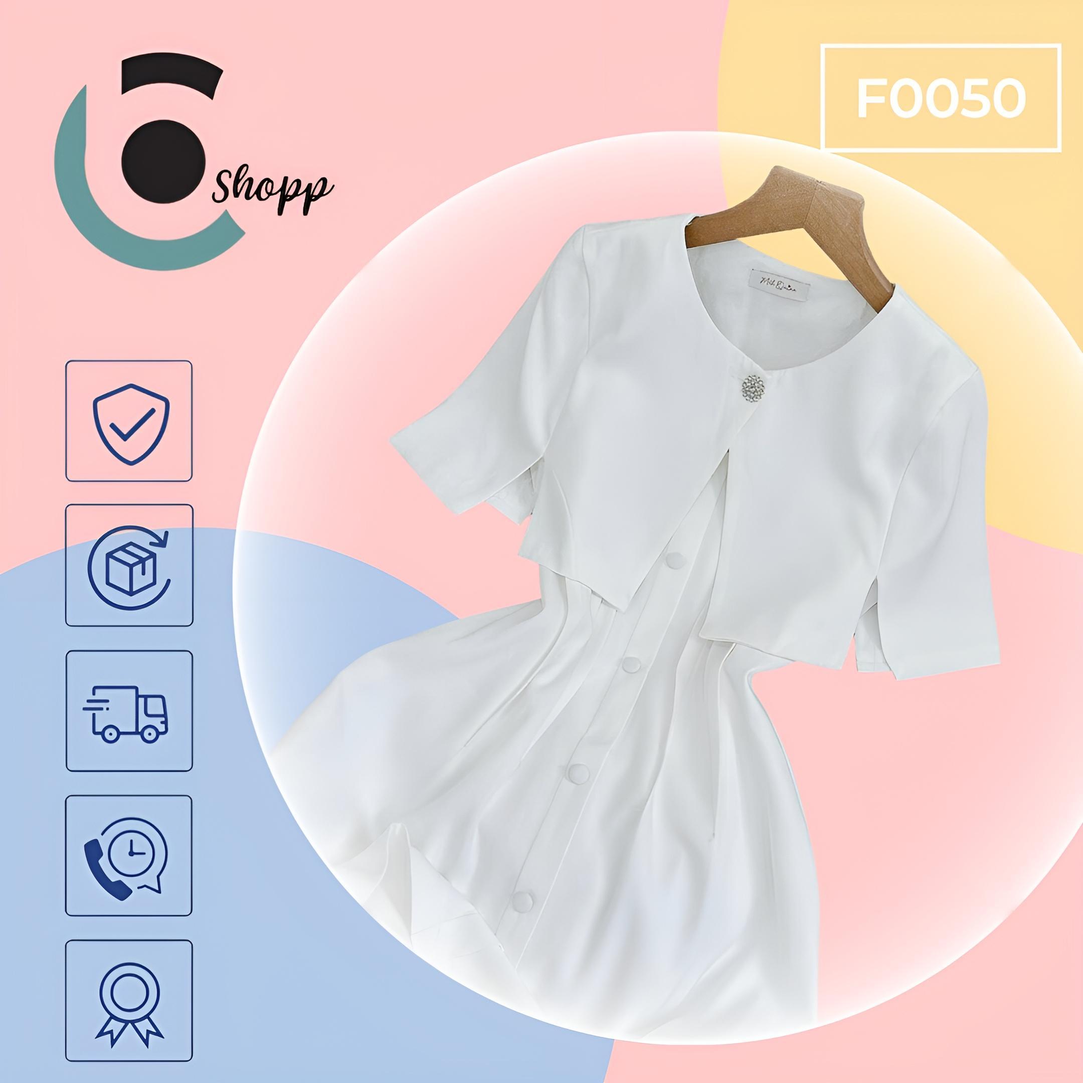 Set váy 2 dây kèm áo khoác cao cấp