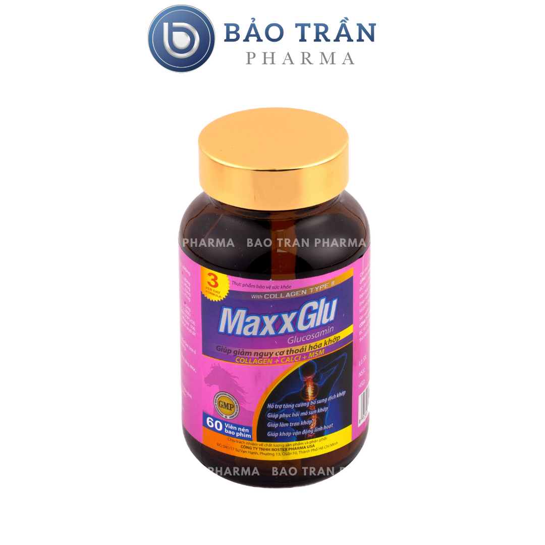 Viên uống MAXXGLU bổ sung glucosamine, hỗ trợ xương khớp - Hộp 60 viên