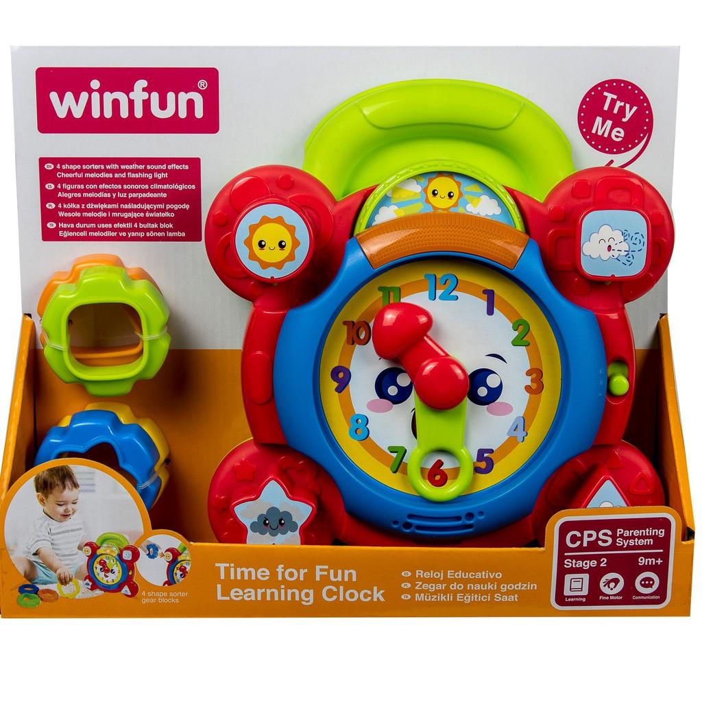 Đồ chơi giáo dục sớm cho bé - Đồng hồ giúp bé học giờ và nhận biết hình khối có nhạc Winfun 0675