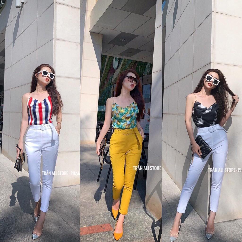 ÁO 2 DÂY XÍCH VẢI PHI 2 LỚP HÀNG THIẾT KẾ CHUẨN SHOP CỰC HOT TẠI LANAFASHION