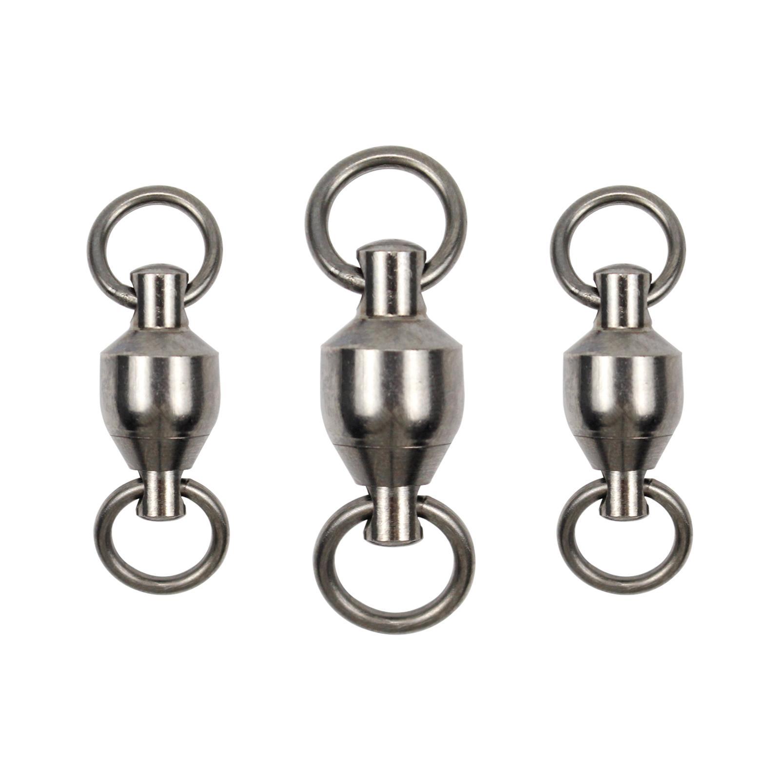 20x Fishing Swivels, Ball Bearing Swivels, Small Reusable High Strength for Freshwater Saltwater Barrel Swivels, Gray
