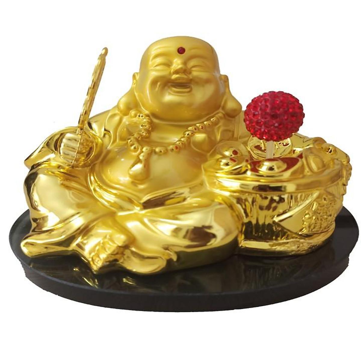 Tượng phật di lặc để taplo kiêm nước hoa ô tô xe hơi cao cấp khử mùi chống say xe cầu an lành hạnh phúc