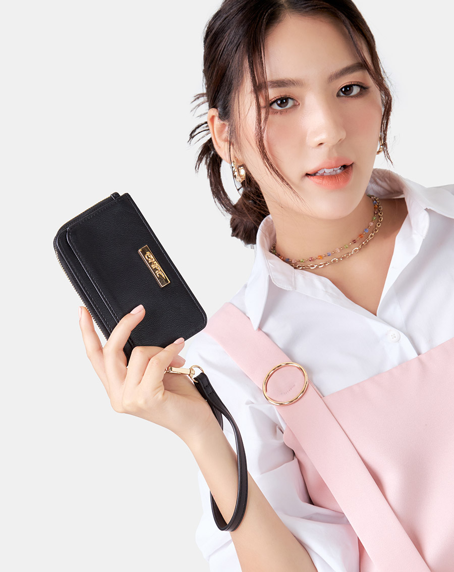 Ví Nữ Cầm Tay Thời Trang JUNO Cardholder Logo Chữ Nhật VI179