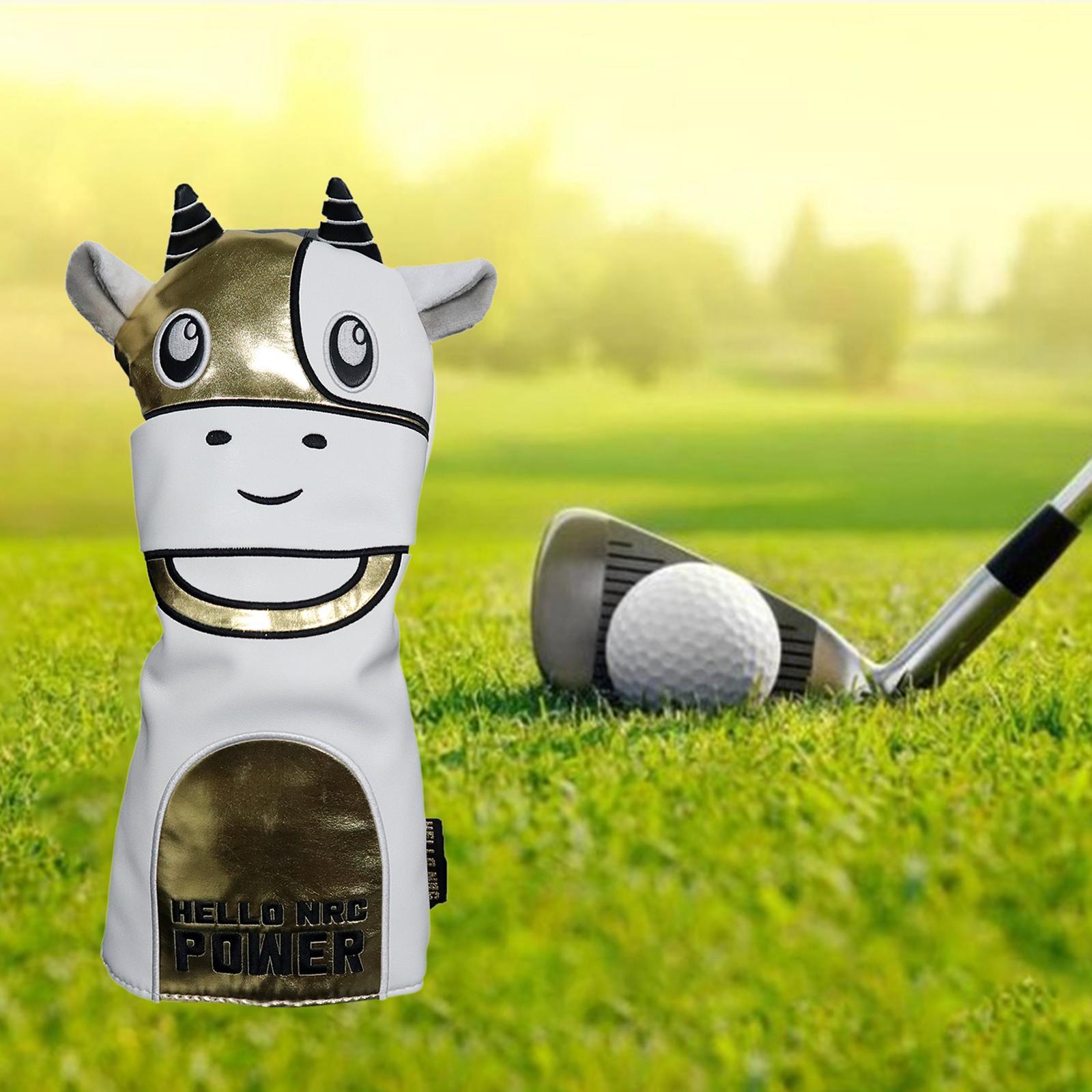 Cow Headcovers Golf Hybrid Driver Covers Water-Proof Headcovers 1 Gold