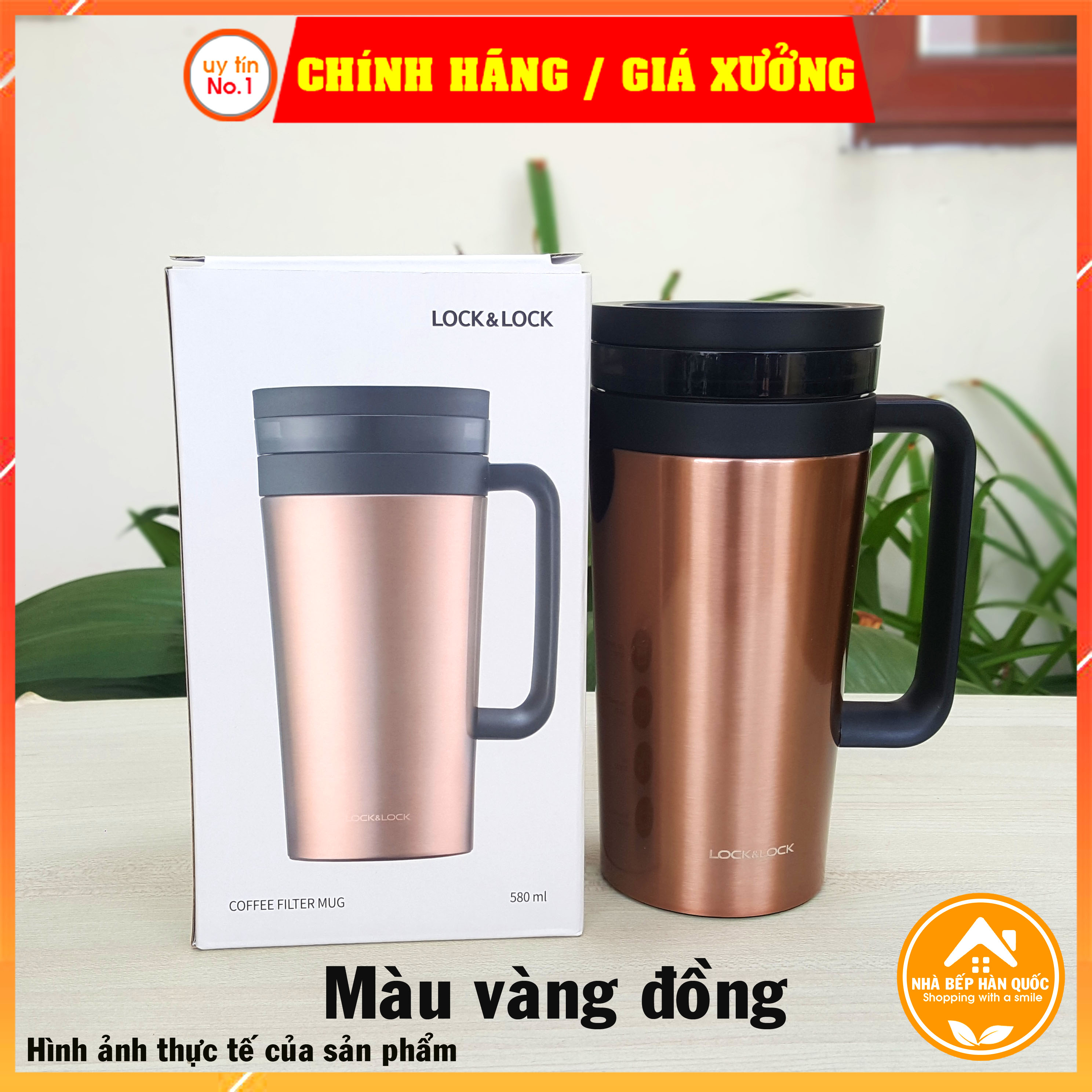 Ly giữ nhiệt có lọc bằng inox Lock&amp;Lock Coffee filter mug dung tích 580ml LHC4197