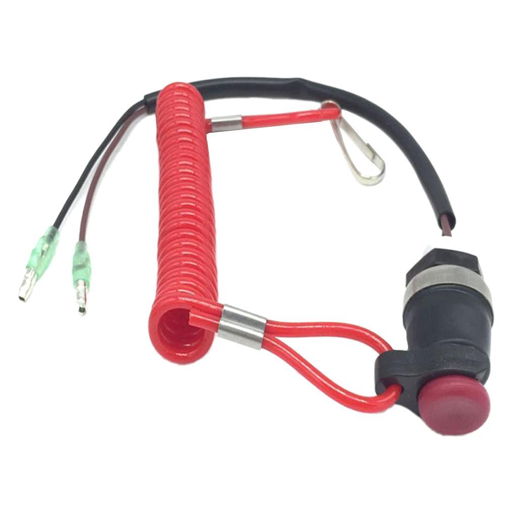 2pcs Boat Part Outboard Engine Motor Lanyard Kill Stop Switch Safety Tether