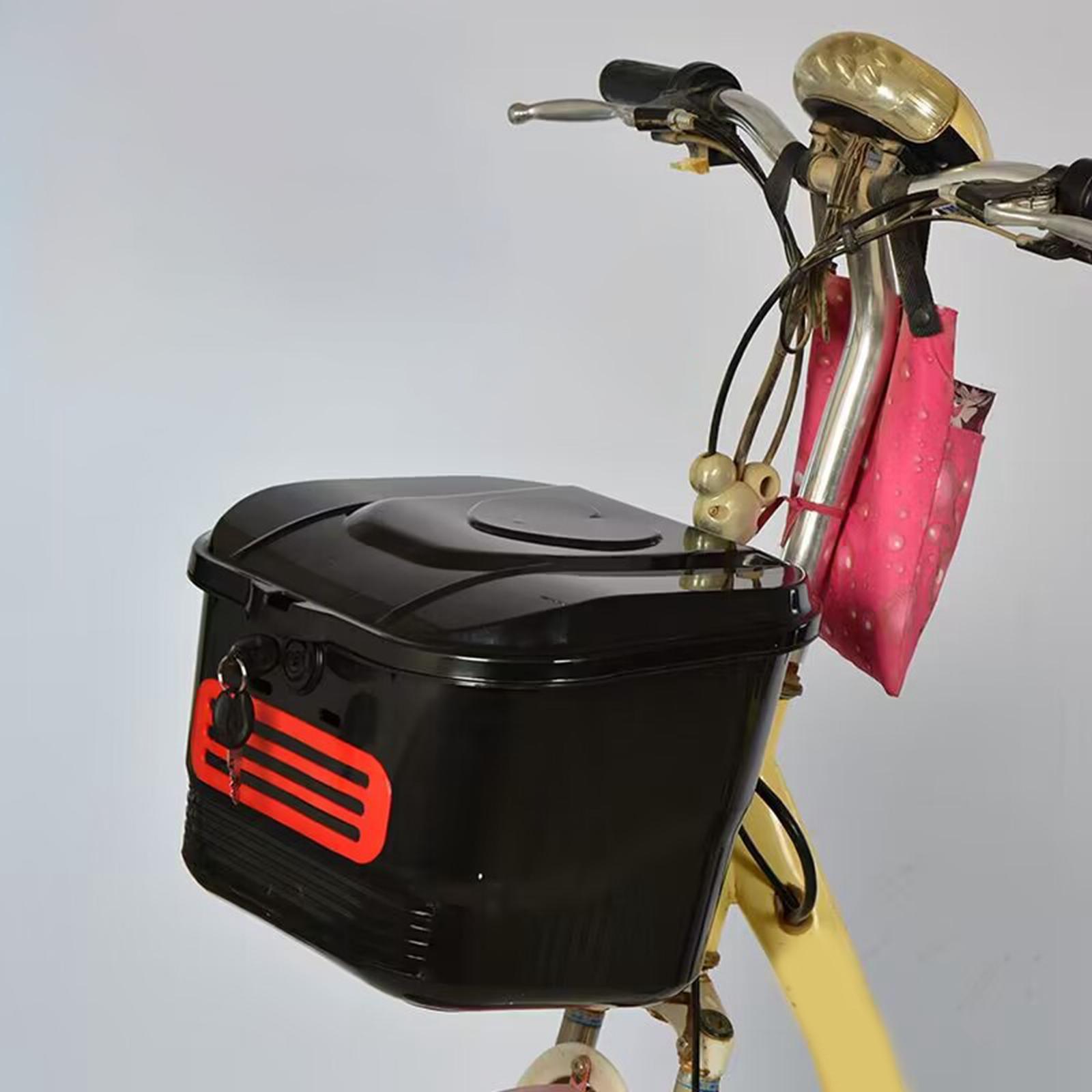 Bike Basket with Lock Container Waterproof Holder Accessories  Basket