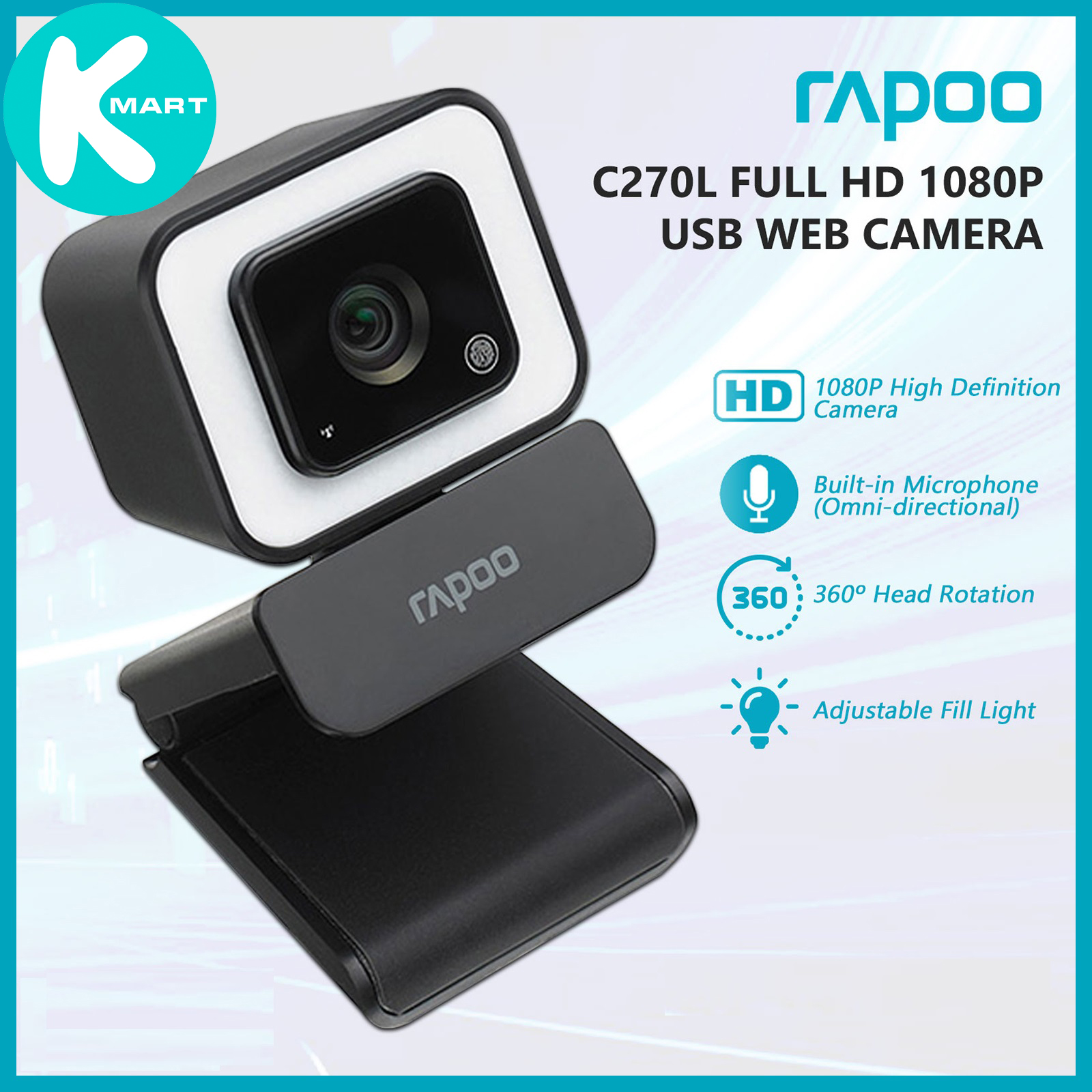Webcam Rapoo C270L FullHD 1080p - Hàng Chính Hãng
