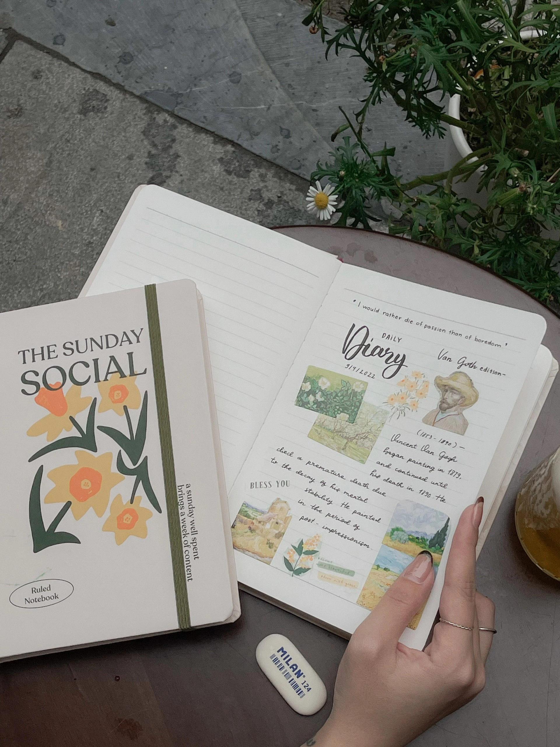 Sổ kẻ ngang - Sổ Crabit - Sổ ghi chép A5, 130gsm, The Sunday Social, Hoa Be