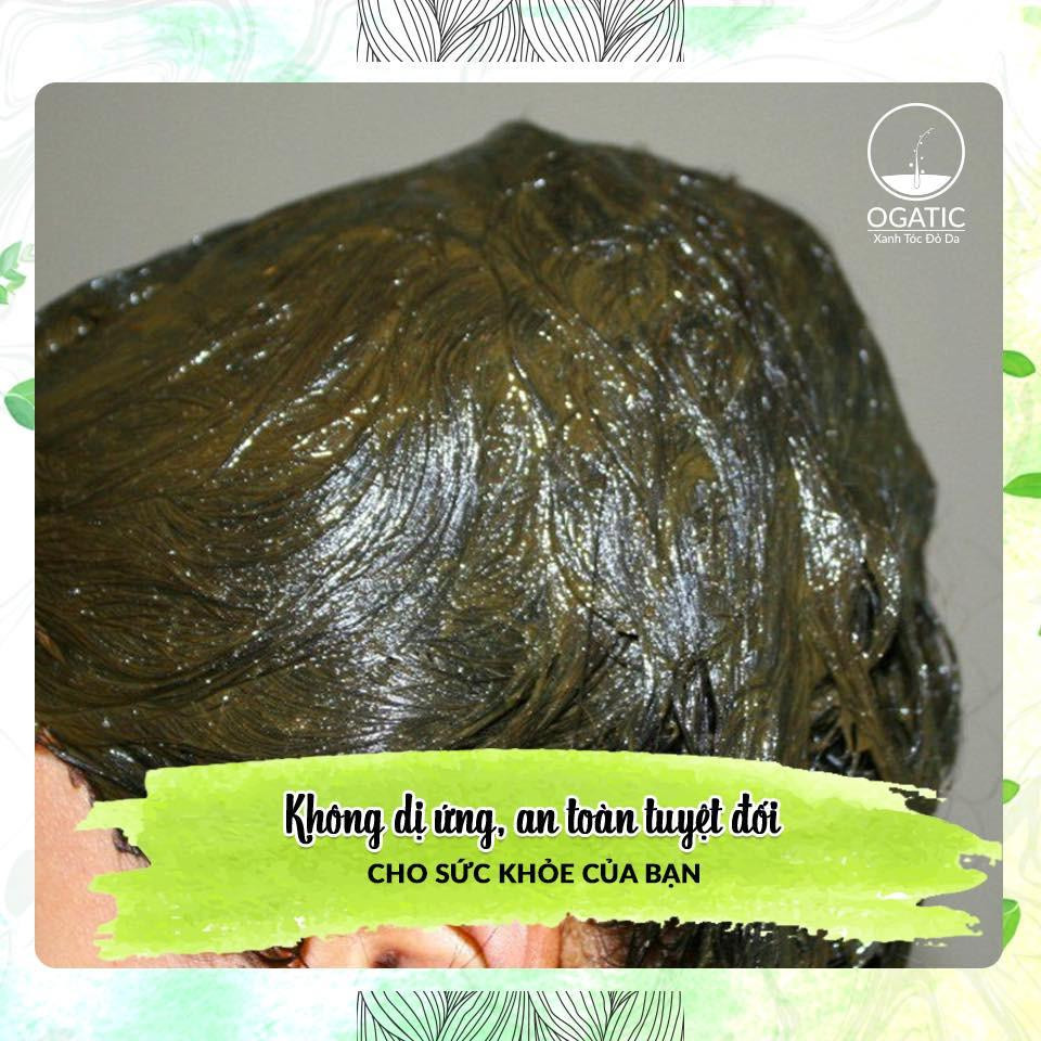 Bột lá nhuộm tóc thiên nhiên OGATIC Màu Nâu- 50g ( Bao Bì Mới)