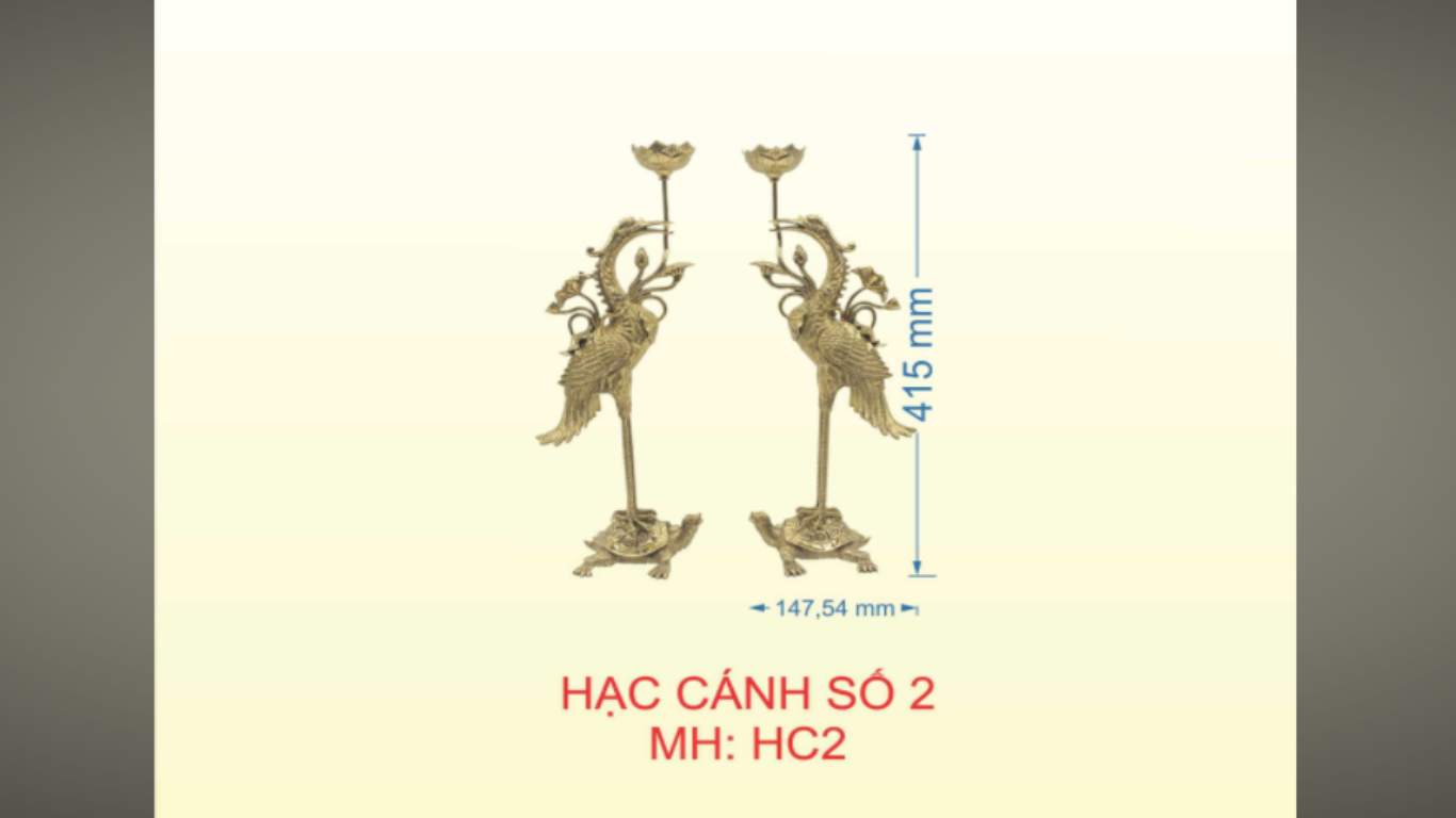 [Đồ Thờ Cúng] Bộ Chim Hạc Đồng cao cấp