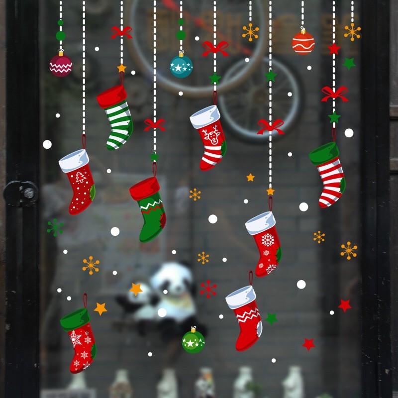 Decal trang trí Noel - Rèm vớ hiện đại mẫu mới