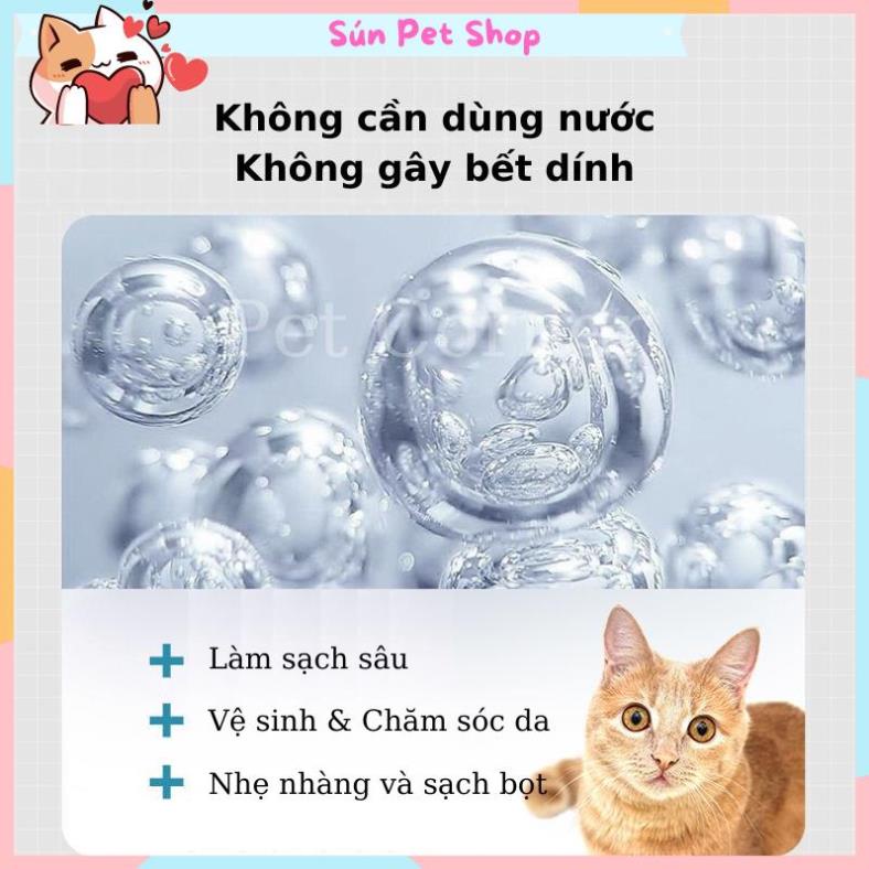 Sữa tắm khô cho chó mèo Borammy dạng bọt giúp khử mùi, diệt khuẩn và dưỡng lông (400ml)