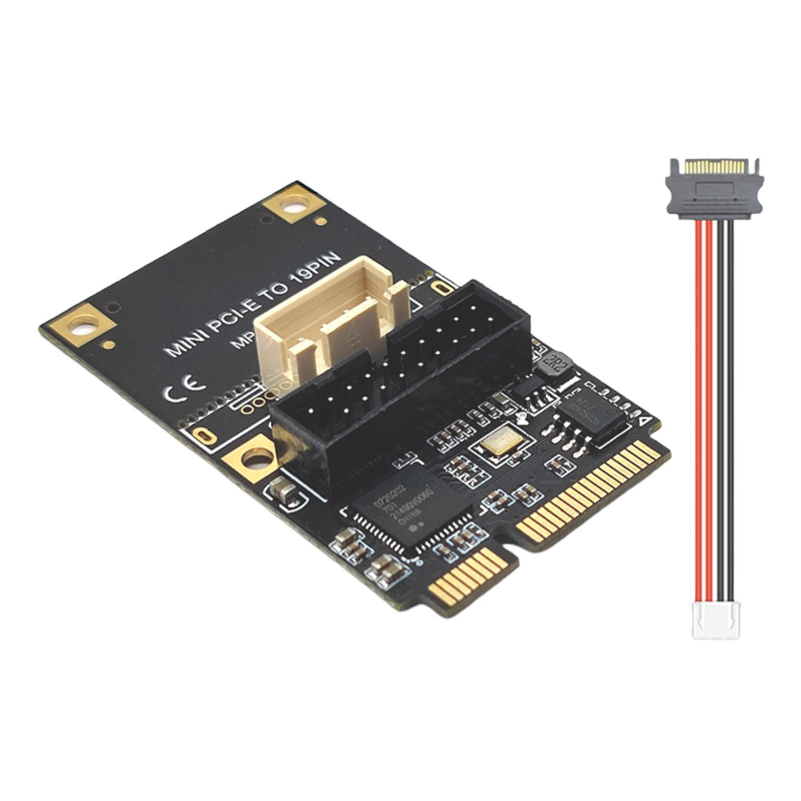 Mini PCIe to USB3.2 Gen1 19Pin Expansion Card, Professional, E to 19Pin USB3.2 Adapter Riser Board for Windows XP 7 8 10 11