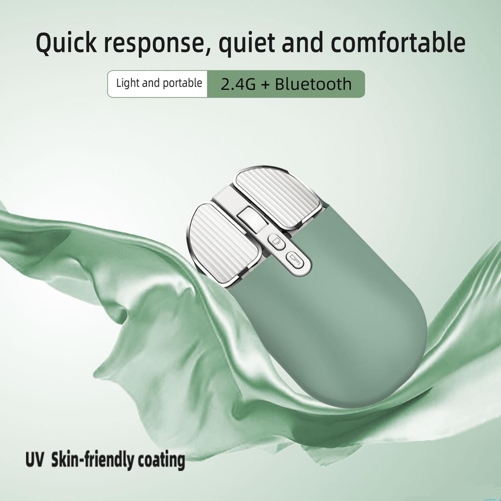 Bluetooth Wireless Mouse 5.1 and 2.4G USB Dual Mode Mouse for Green