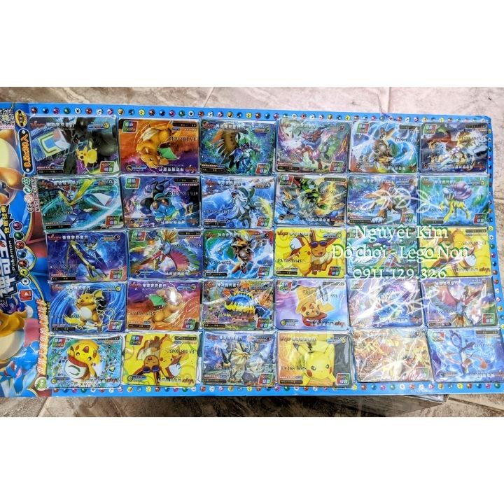 Vỉ 30 Bộ Thẻ Bài Pokemon Nhựa Loại Đẹp Vip, Mỗi Bộ 3 Thẻ Ngẫu Nhiên