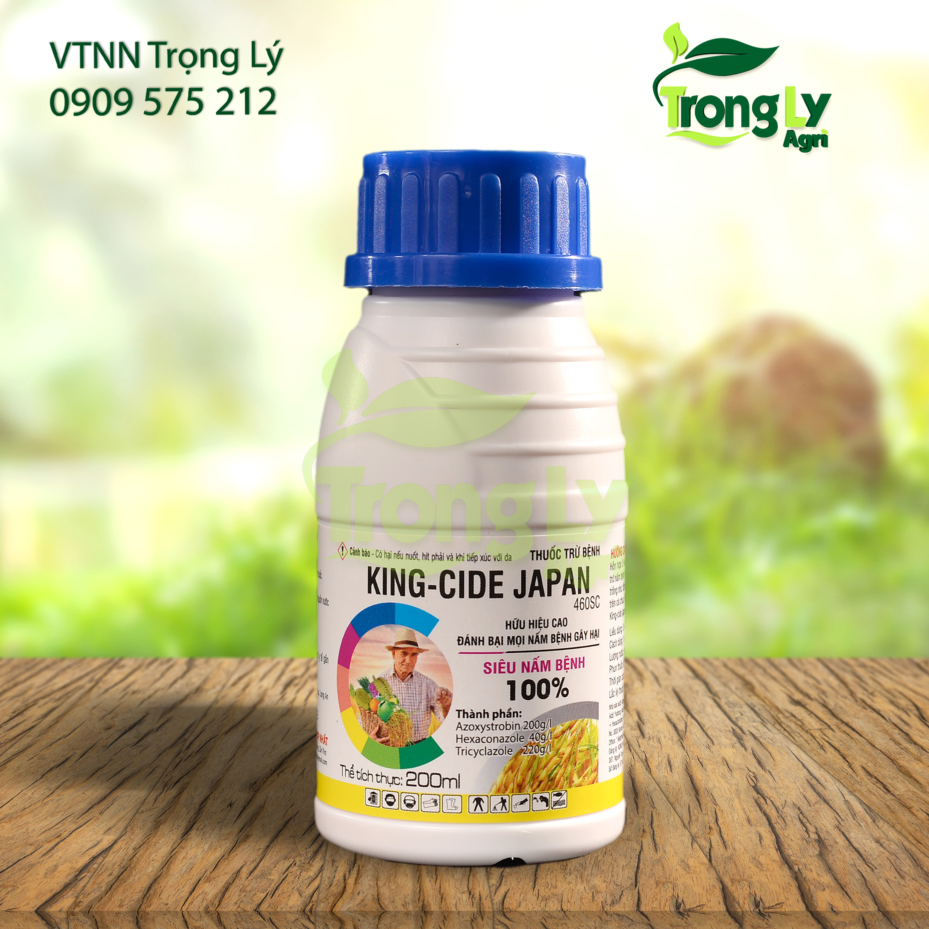 Quản lý nấm bệnh cây trồng KING-CIDE Japan 460SC  -  Hỗn hợp 3 hoạt chất Azoxystrobin + Hexaconazole + Tricyclazole trừ nấm bệnh nội hấp, phổ rộng, phòng ngừa rất hiệu quả đối với bệnh trên cây trồng.