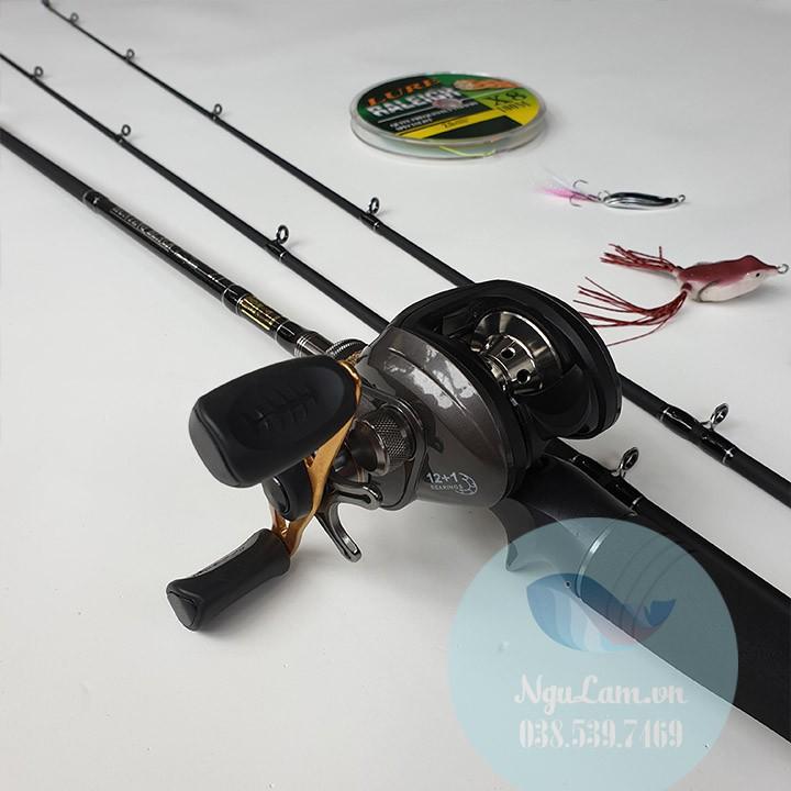 Bộ cần lure Hunting máy ngang alvion tặng kèm mồi lure docaucagiangnam