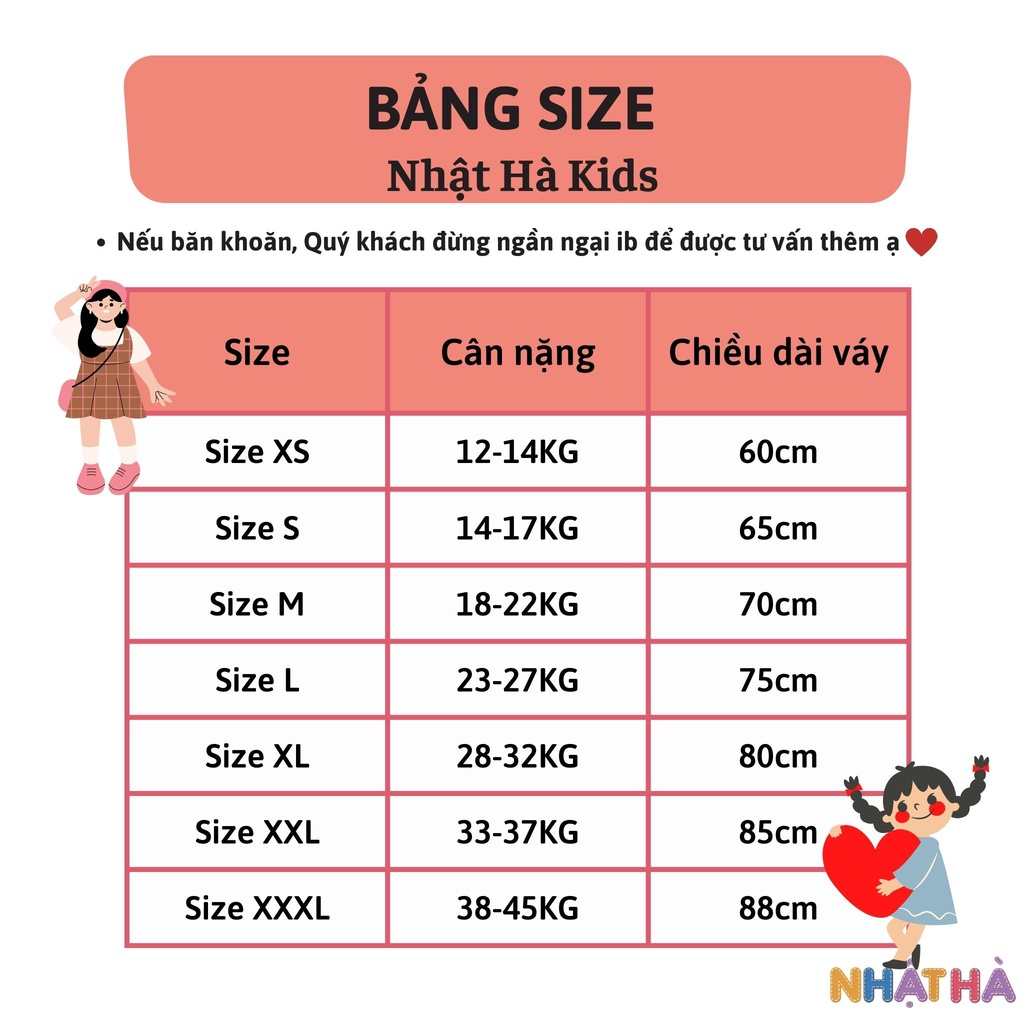 Váy bé gái E1 chất thô lụa thiết kế cổ siêu điệu size đại 12-45kg