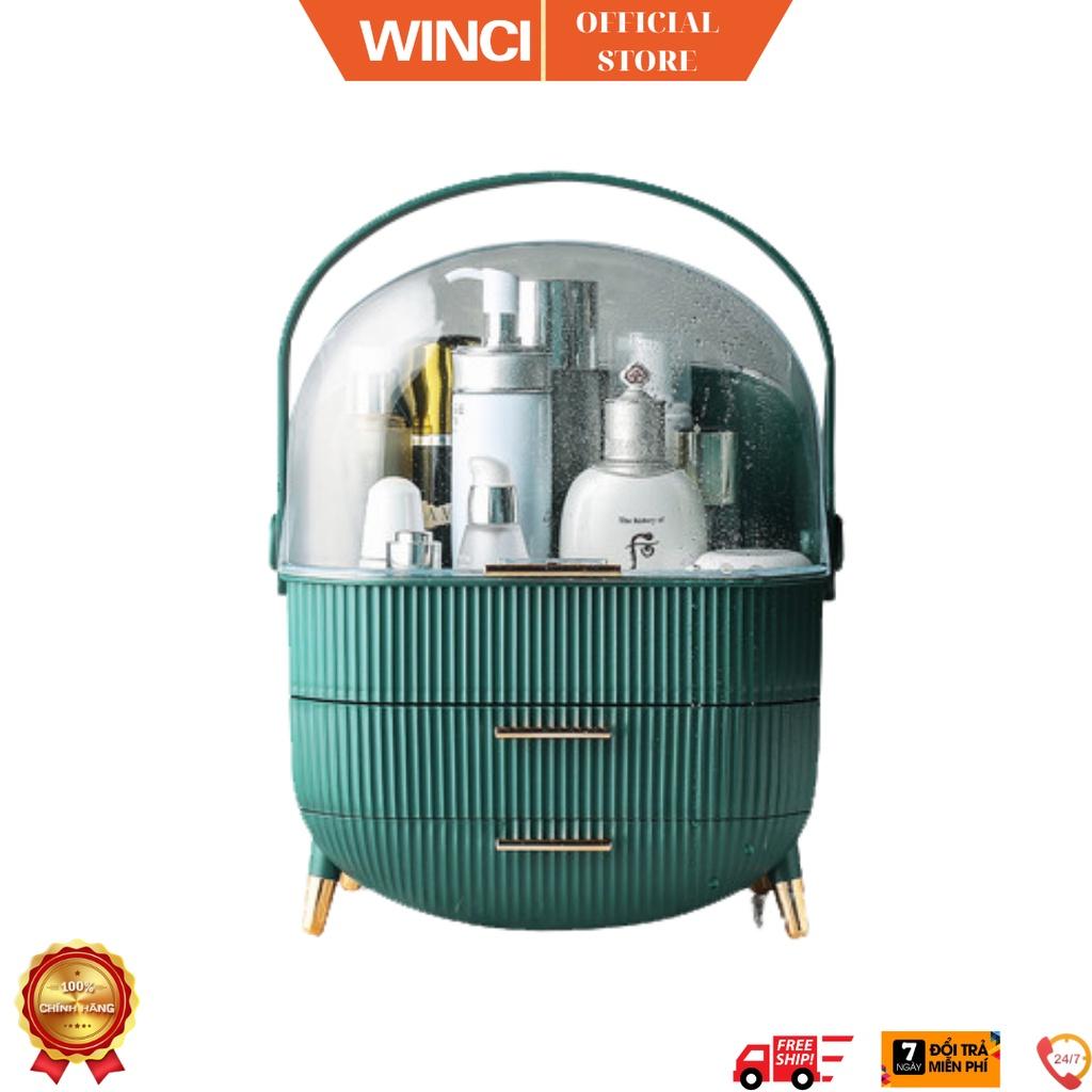 Hộp đựng Mỹ phẩm, Đồ trang điểm, Trang sức WinCi 3 tầng, Mặt kính trong suốt, WIN-M1, Hàng chính hãng.