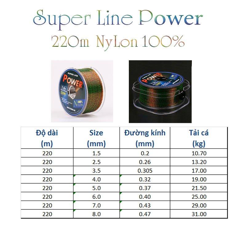 Cước Câu Cá Dây Câu Nylon Super power Tàng HÌnh Dùng Làm Dây Trục Câu Cá