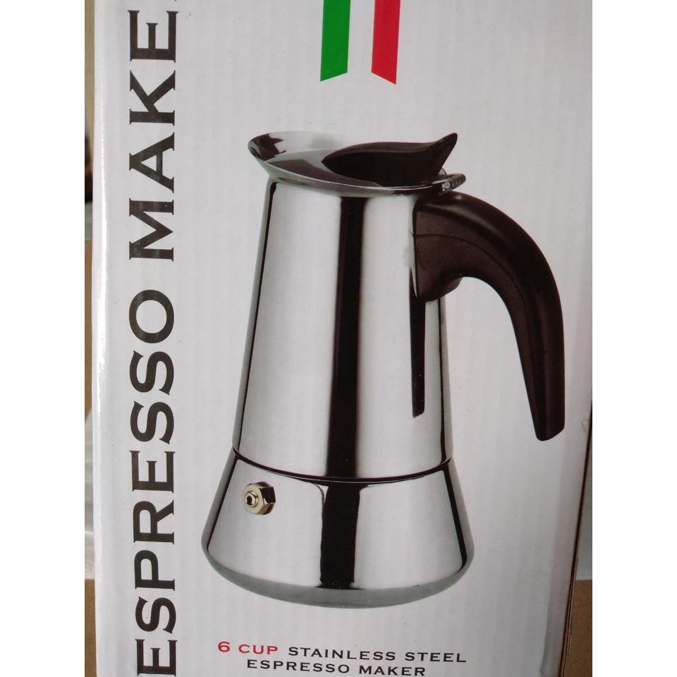 BÌNH PHA CAFE BẾP TỪ MOKA INOX 300ml, ấm pha cà phê inox 300ml phong cách Ý THẨM THẤU NGƯỢC kiểu dáng thể thao hiện đại