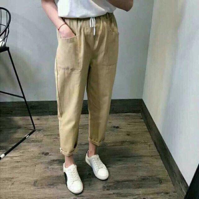 Quần baggy kaki túi hộp