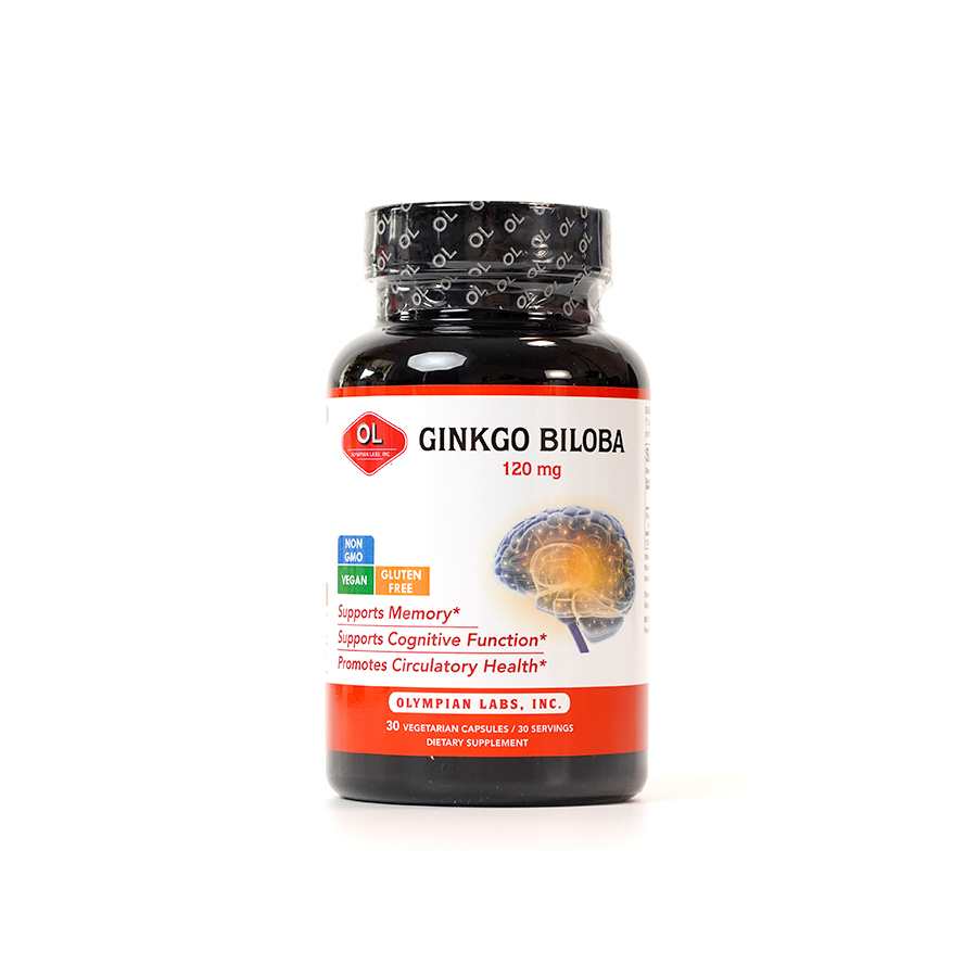 Viên Uống Bổ Não Olympian Labs Ginkgo Biloba 120 mg Tăng Trí Nhớ Hiệu Quả 30 Viên
