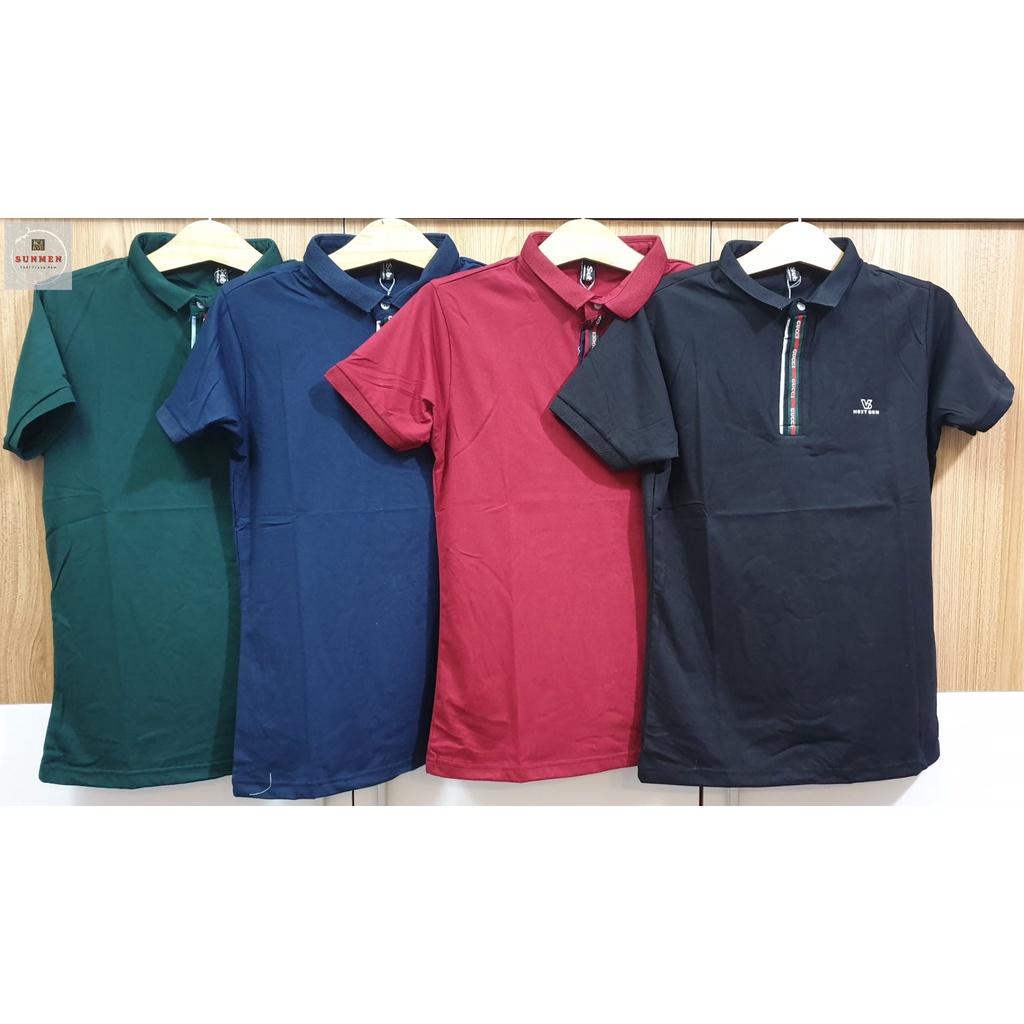 Áo Thun Nam Polo Cao Cấp Chất Liệu Cotton Co Giãn 2 Chiều Form Chuẩn SUNMEN Nhiều Màu Đa Dạng Size Từ 50-75kg