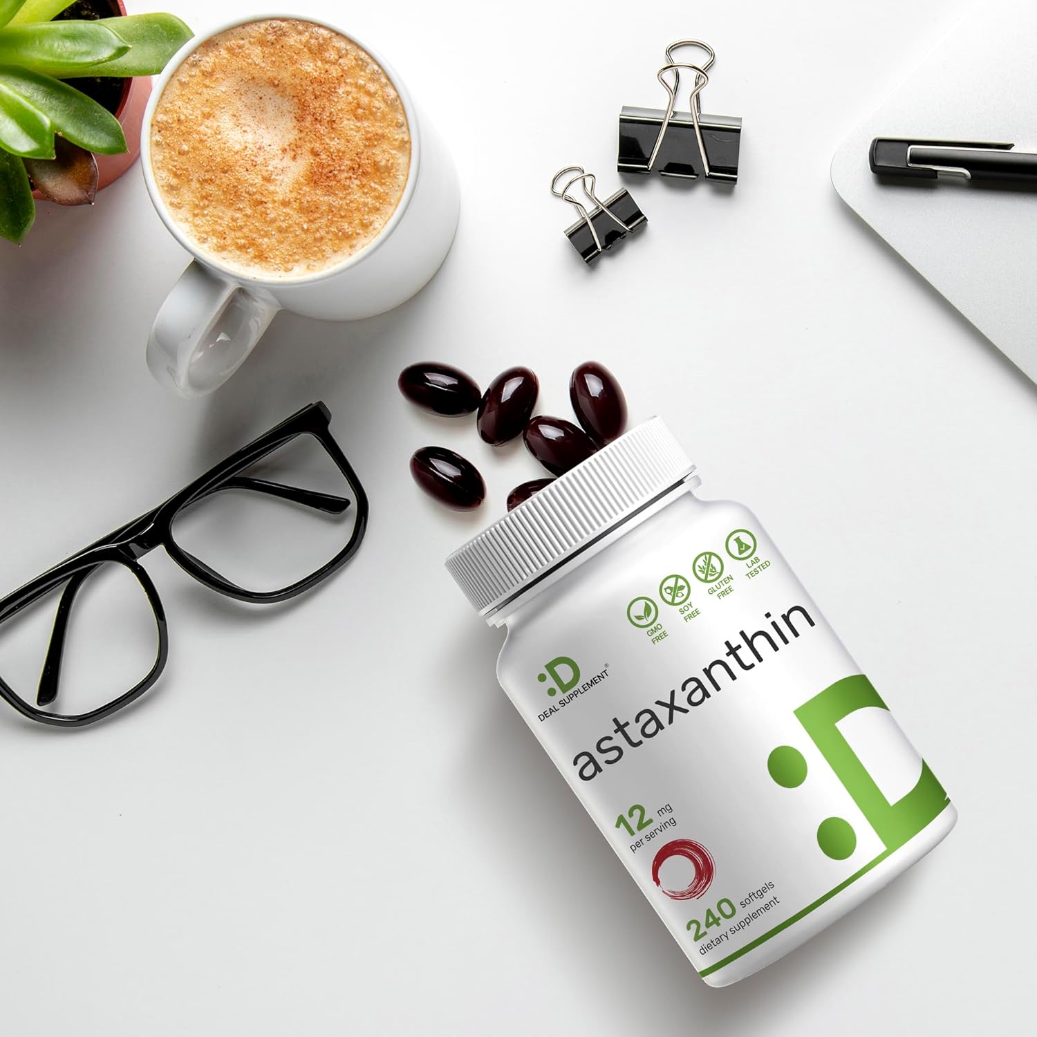 Deal Supplement Astaxanthin (12mg - 240 Viên) Viên Uống Chống Oxy Hóa, Đẹp Da Tăng Hệ Miễn Dịch Tốt Cho Tim