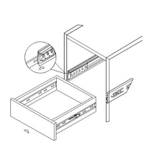 Bộ ray trượt ngăn kéo 3 tầng- giảm chấn dùng cho các loại tủ