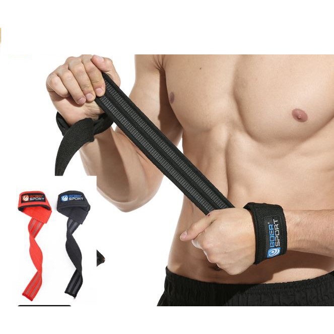 Dây Kéo Lưng Kết Hợp Quấn Cổ Tay Cao Cấp Boer ( 1 đôi ) Dây Lifting Straps