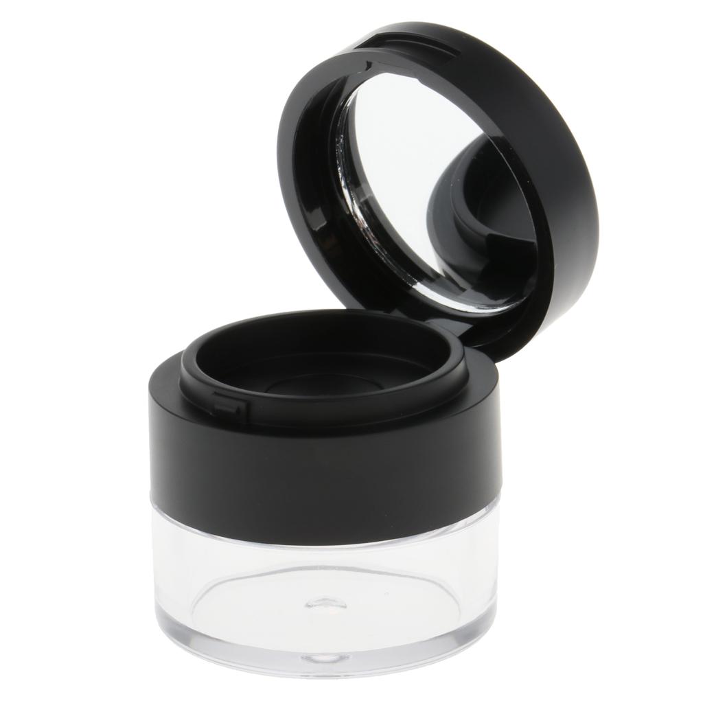 2x Empty Loose Powder Jar Refillable Cosmetic Container Travel Container