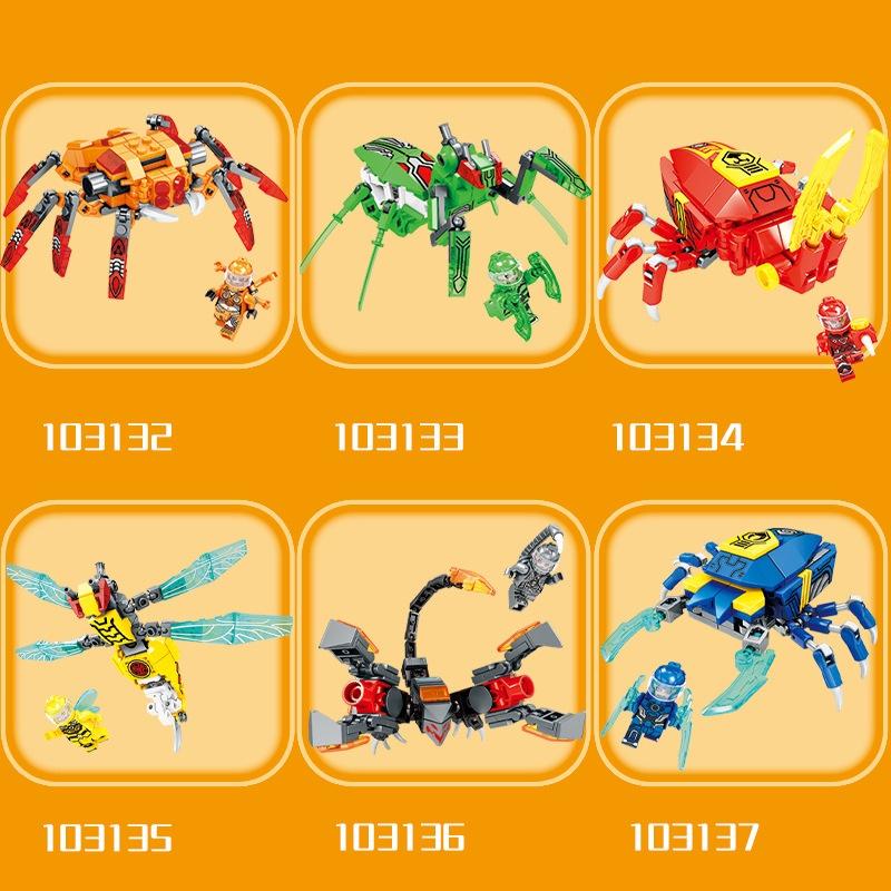 Đồ chơi Lắp ráp Robot Côn trùng 6 in 1 - Sembo Block 103132-37 Xếp hình thông minh - Mô hình trí tuệ